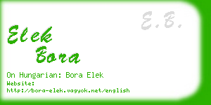 elek bora business card